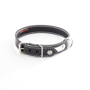 MARTIN SELLIER — Collier classique en cuir surpiqué avec plaque