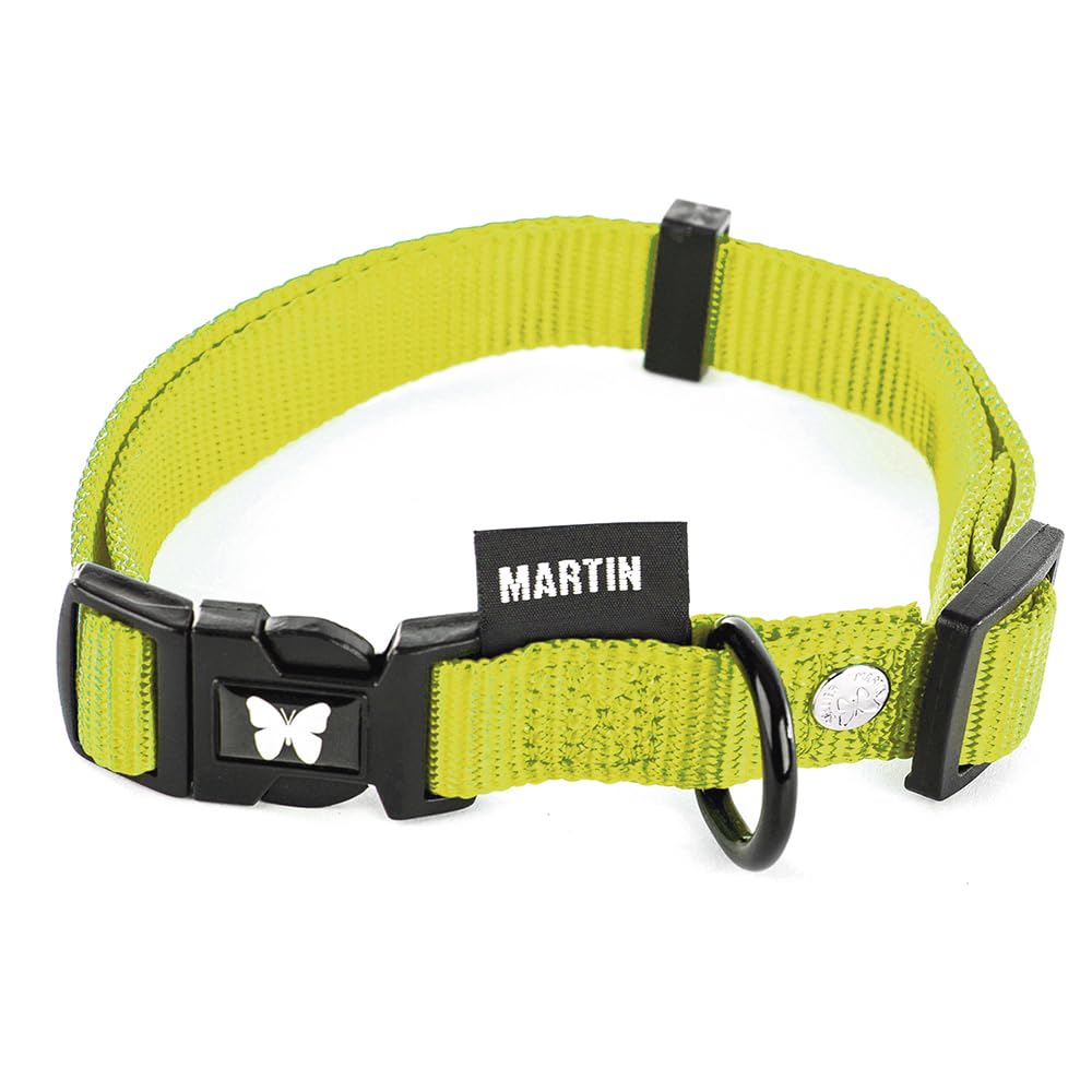 MARTIN — Collier classique réglable en nylon vert citron