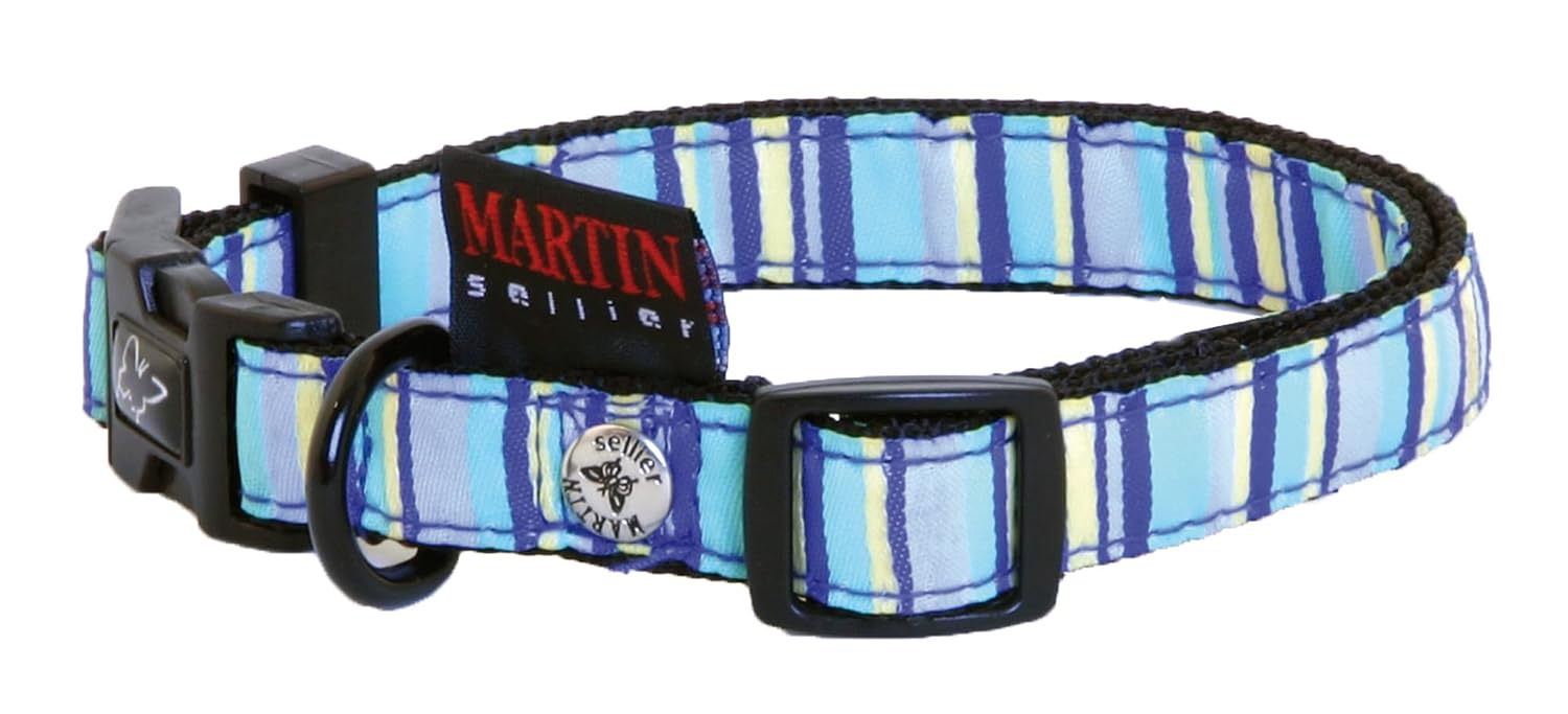 martin Beach — Collier réglable en nylon pour chien bleu