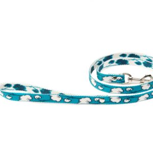 ALTEREGO — Laisse en nylon motif bambou turquoise/blanc 1 m