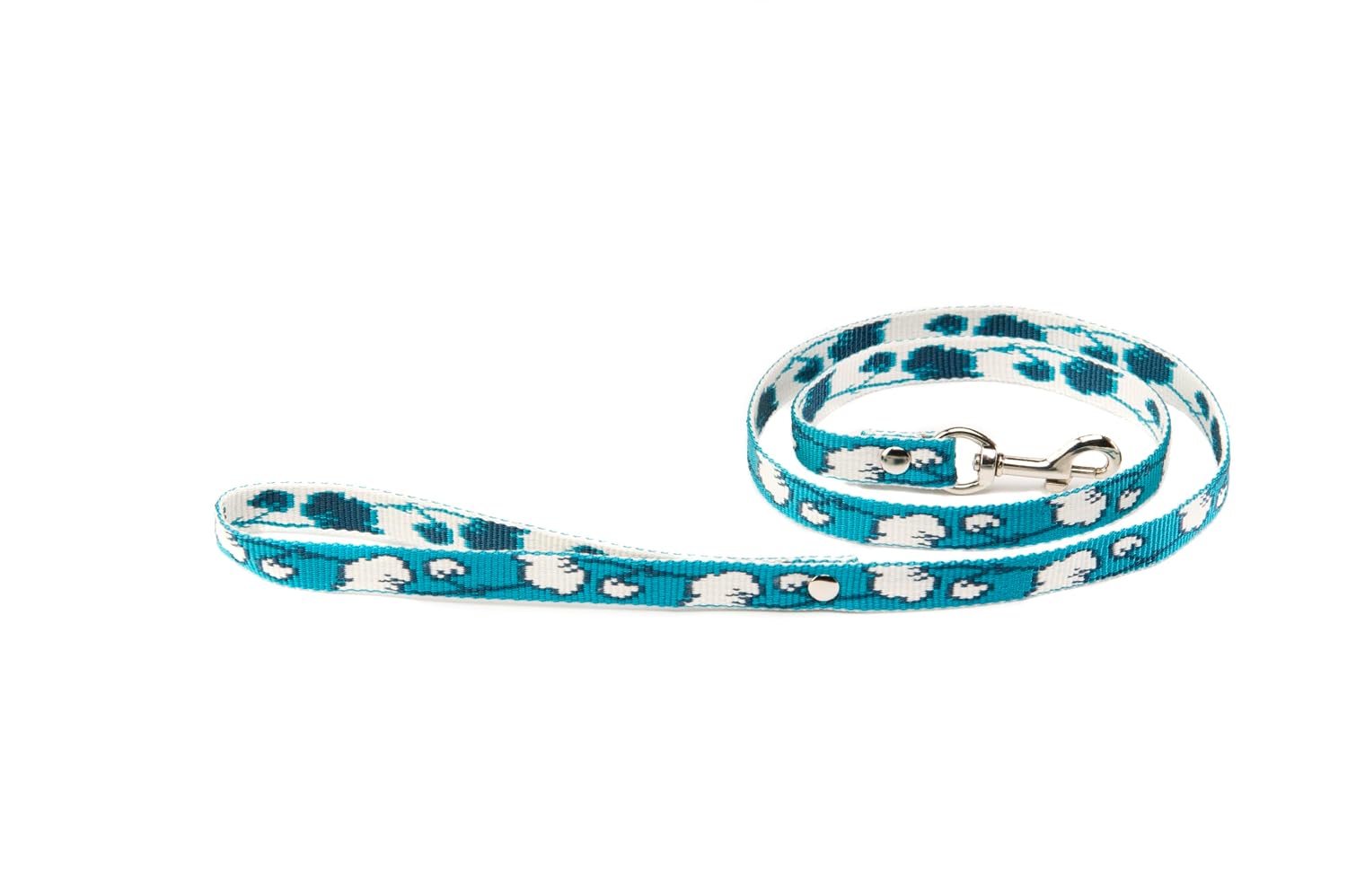ALTEREGO — Laisse en nylon motif bambou turquoise/blanc 1 m