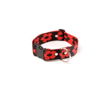 ALTER EGO — Collier tour de cou jacquard rouge/noir L 40-64 cm
