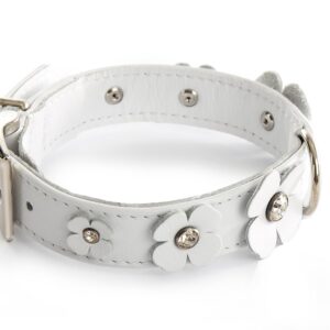 MARTIN SELLIER — Collier cuir fantaisie trèfle blanc
