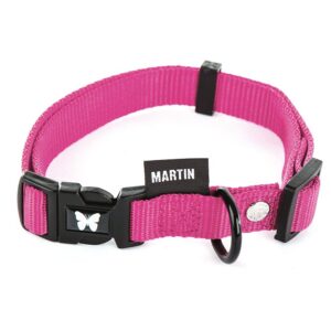MARTIN — Collier classique réglable en nylon rose 30 cm
