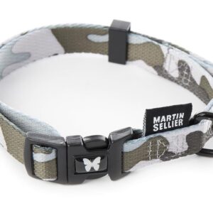 MARTIN SELLIER — Collier chien réglable camouflage gris 45-65 cm