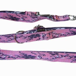 ARKA HAOK Lolita — Laisse multiposition en nylon rose 25 mm