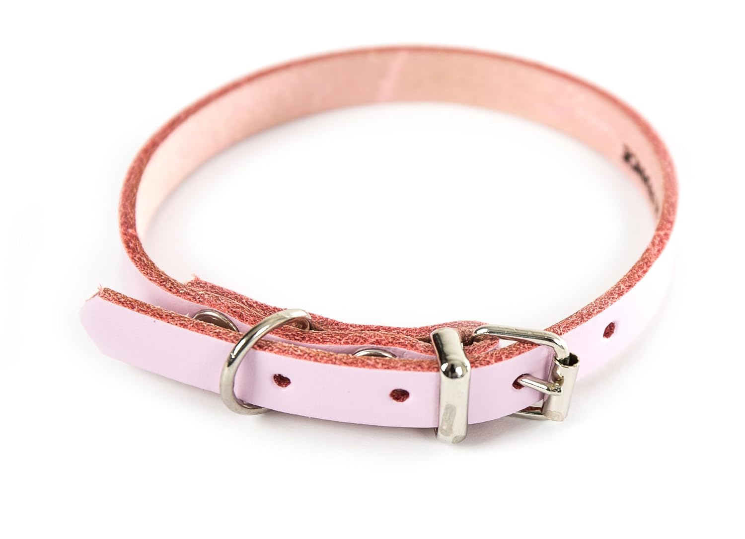 MARTIN SELLIER — Collier classique coloré en cuir rose