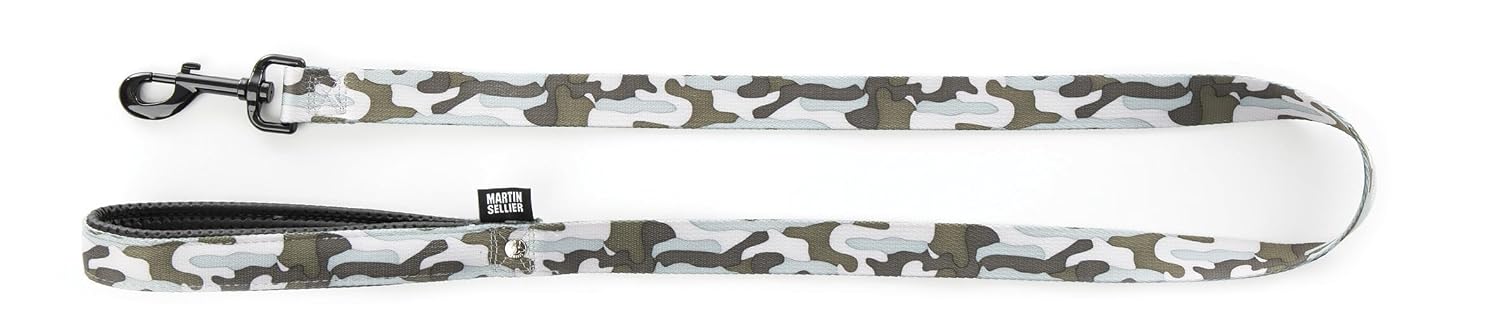 MARTIN — Laisse pour chien réglable camouflage gris 120 cm