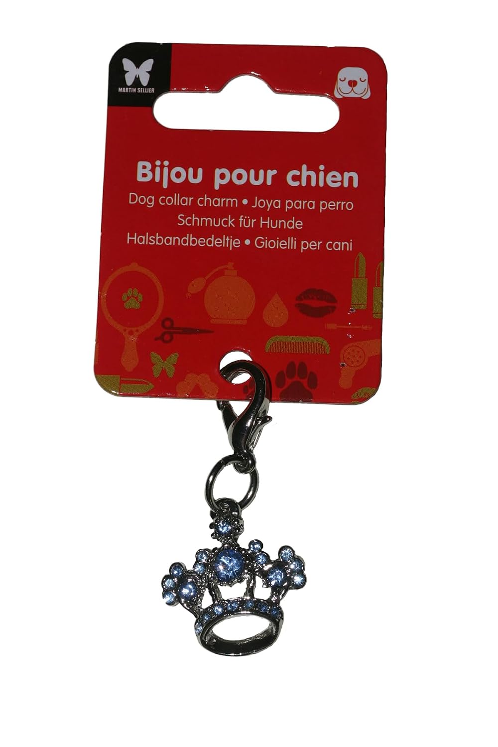 MARTIN SELLIER — Pendentif couronne saphir pour chien