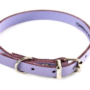 MARTIN SELLIER — Collier classique coloré en cuir parme