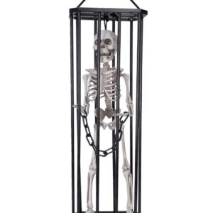 P'tit Clown — Squelette emprisonné en cage 43 cm