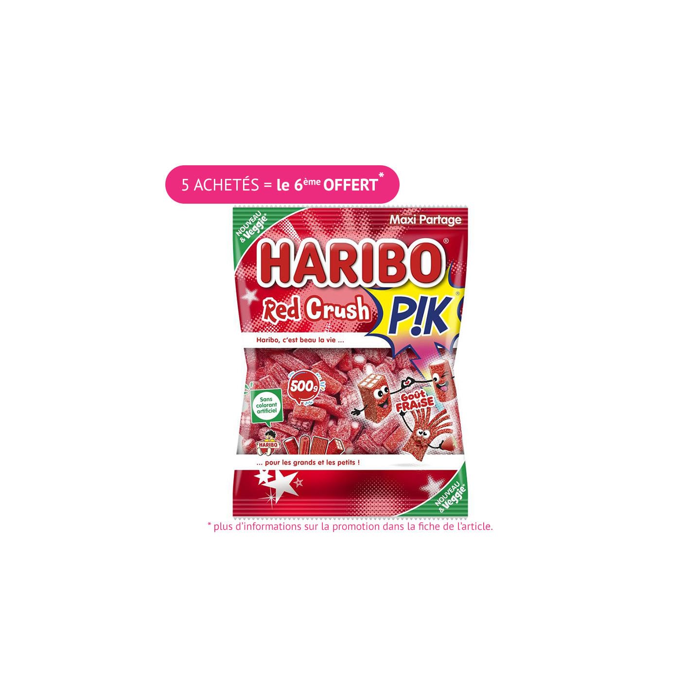 HARIBO Red Crush Pik — Bonbons gélifiés 500 g