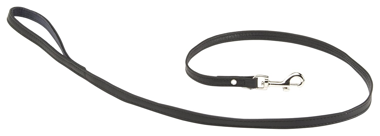 MARTIN SELLIER Class — Laisse en cuir pour chien noir XS