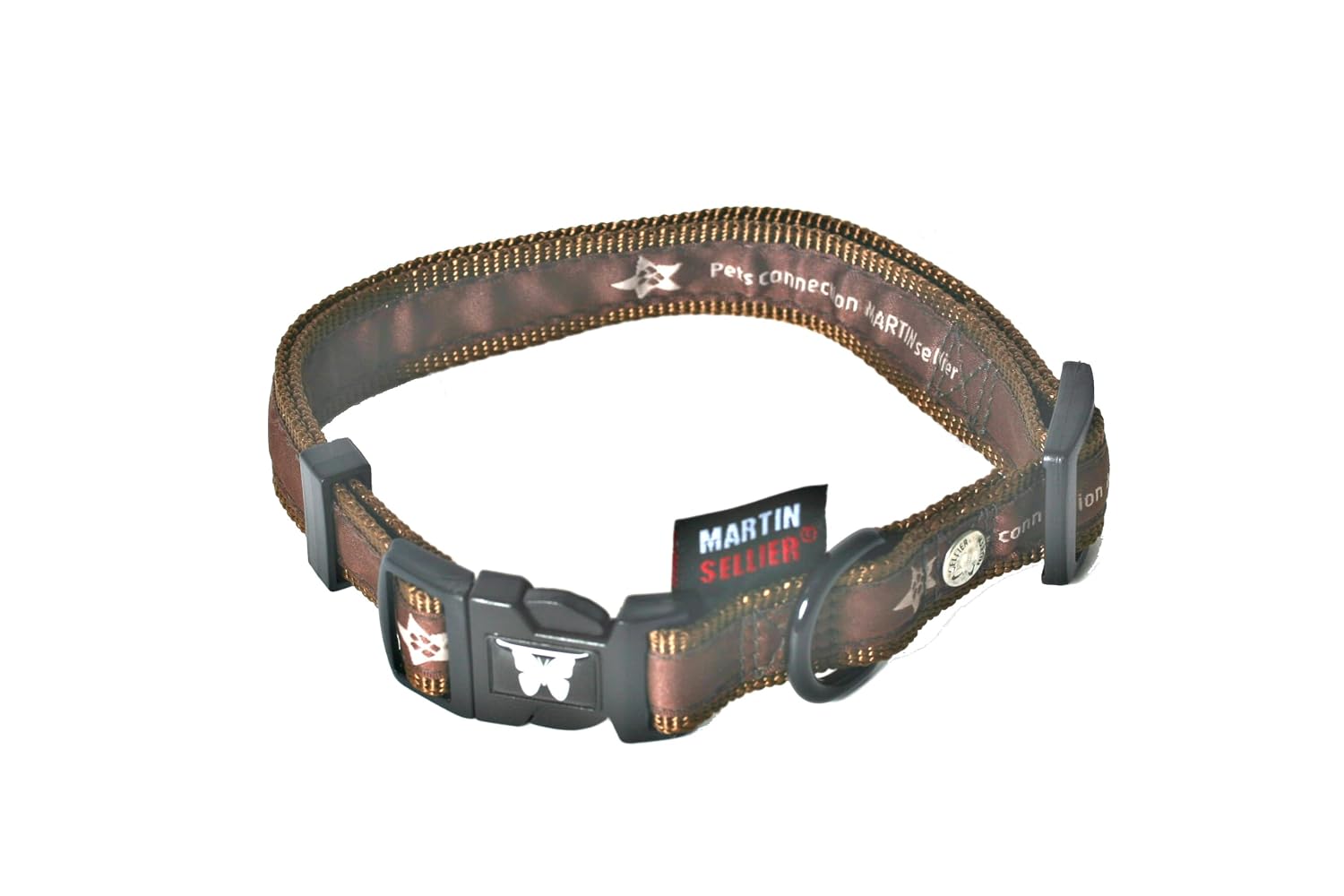MARTIN Sellier Pets Connection — Collier réglable nylon marron 40/55 cm