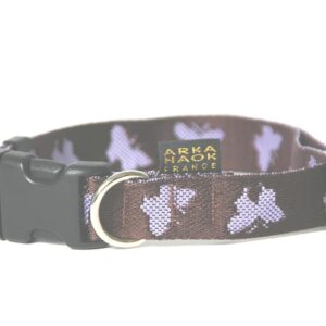 ARKA HAOK Opéra — Collier pour chien nylon marron mauve 25 mm