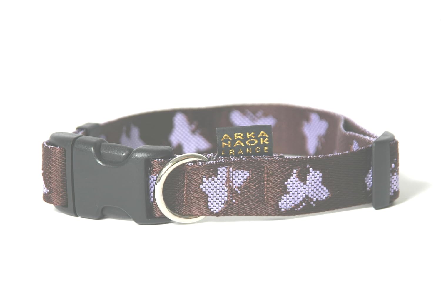 ARKA HAOK Opéra — Collier pour chien nylon marron mauve 25 mm