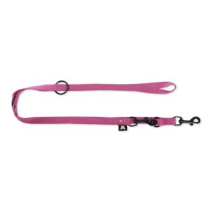 MARTIN — Laisse multiposition classique en nylon rose 2 m