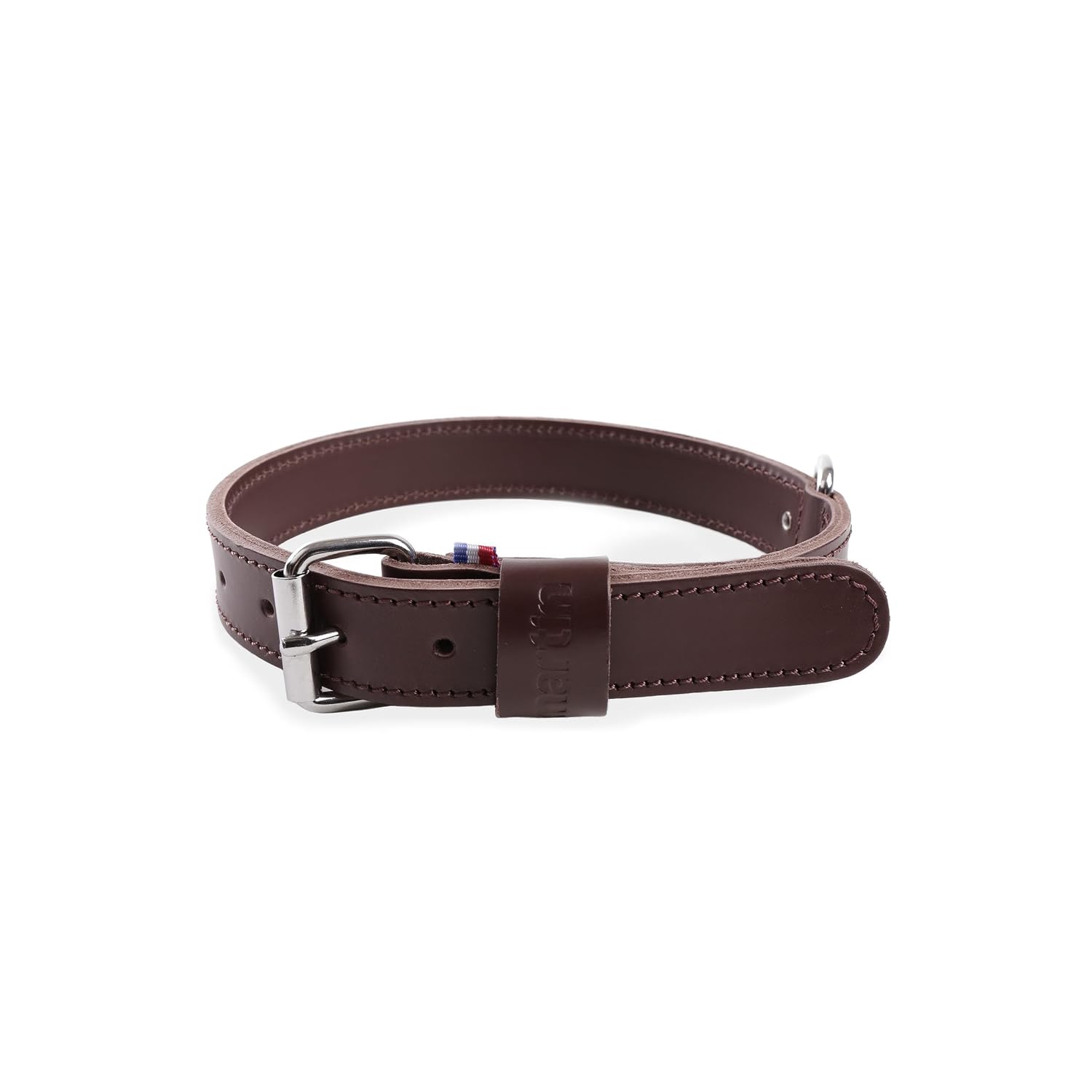 MARTIN SELLIER — Collier pour chien en cuir marron 55 cm x 25 mm