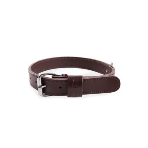 MARTIN — Collier pour chien en cuir double épaisseur marron