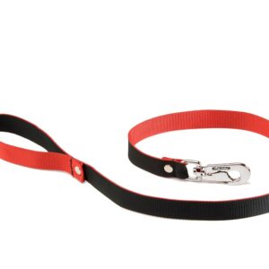 ALTER EGO — Laisse pour chien rouge et noire 100 cm x 25 mm