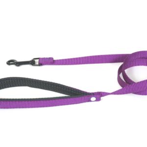MARTIN SELLIER — Laisse double épaisseur en nylon mauve 120 cm