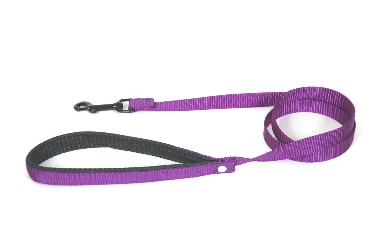 MARTIN SELLIER — Laisse double épaisseur en nylon mauve 120 cm