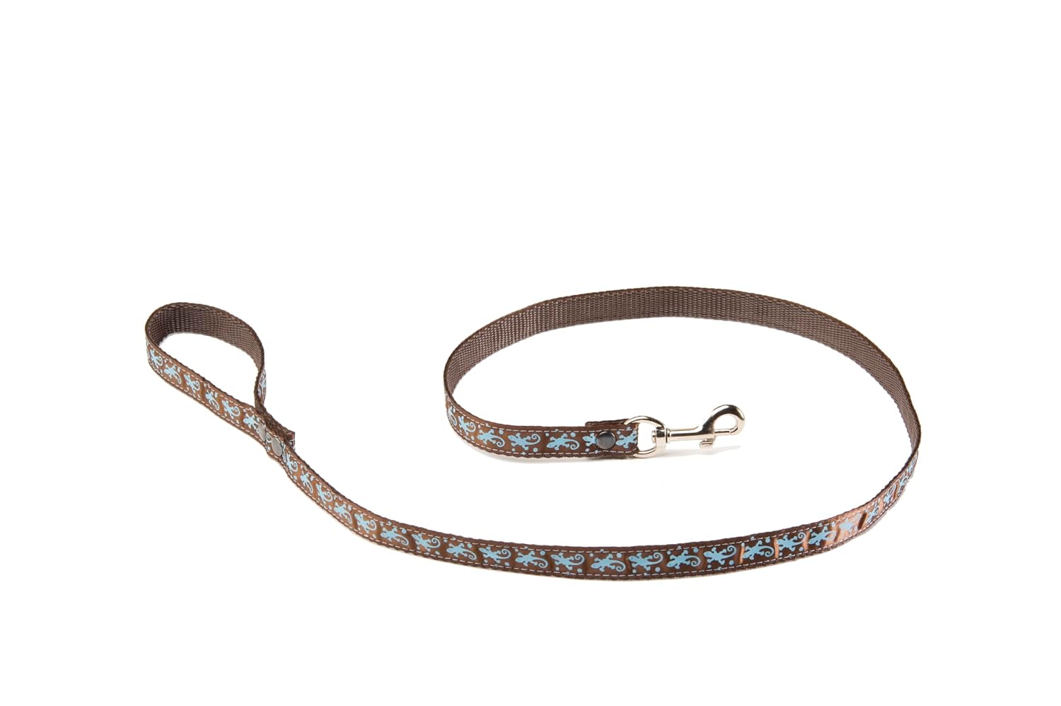 ALTEREGO — Laisse en nylon Salamandre marron/bleu clair 1 m