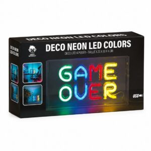 GEEK MONKEY — Néon LED Game Over multicolore USB 23 cm