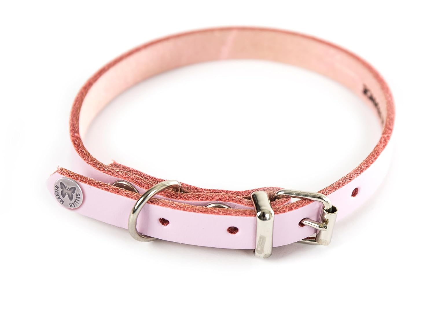 MARTIN SELLIER — Collier classique coloré en cuir rose