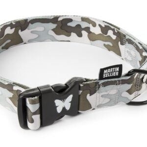 SAKIOO — Collier pour chien réglable camouflage gris 75-90 cm