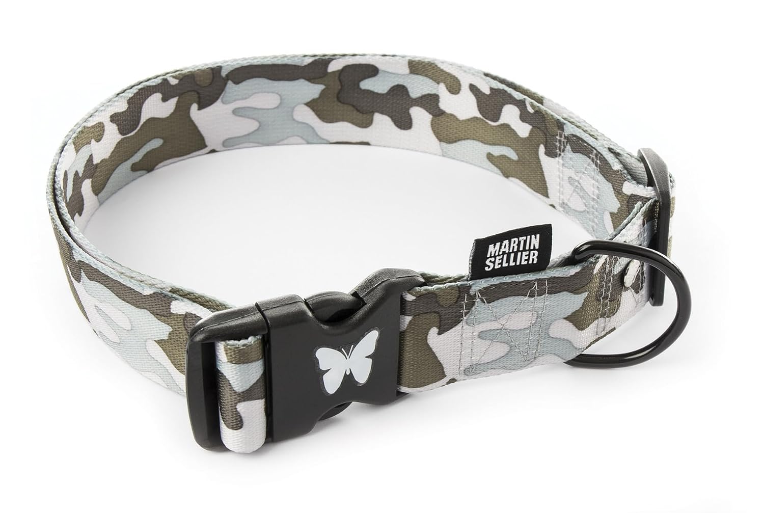 SAKIOO — Collier pour chien réglable camouflage gris 75-90 cm