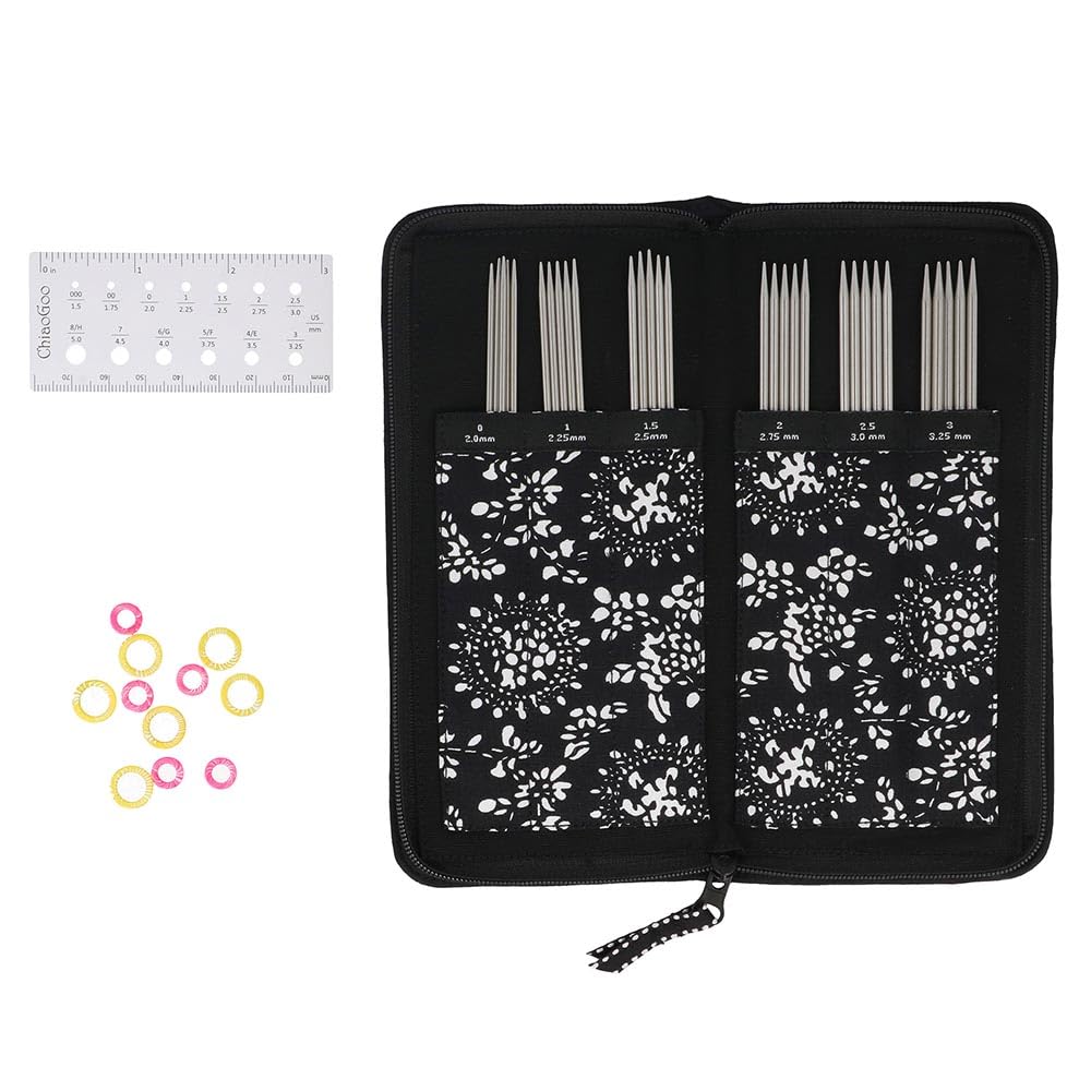ChiaoGoo — Kit d’aiguilles à double pointe 15 cm 2,00–3,25 mm