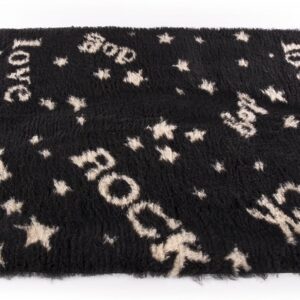 MARTIN PetBed — Tapis épais découpé noir/blanc 75x100 cm