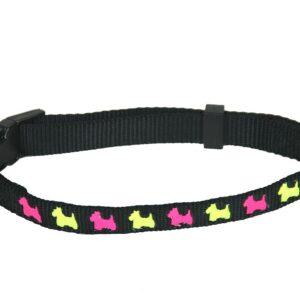 MARTIN SELLIER — Collier réglable pour chien noir motif chiens