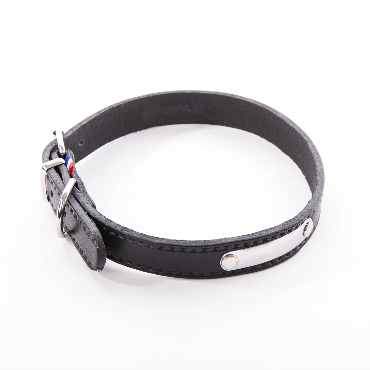 MARTIN — Collier d’identification en cuir riveté 2 x 50 cm