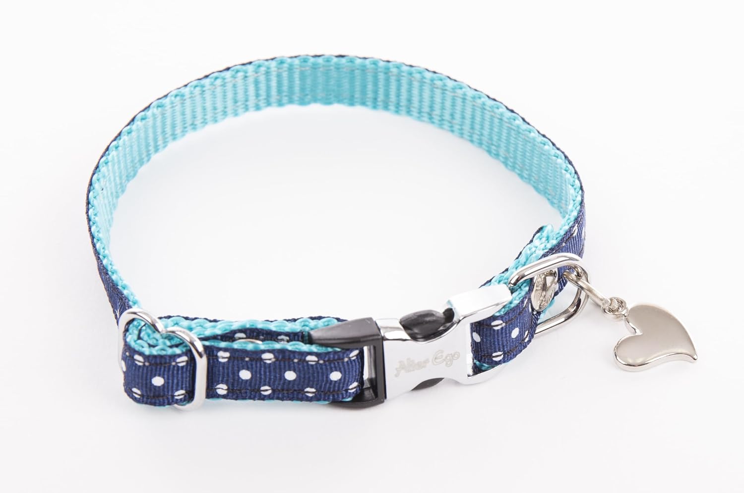 ALTER EGO — Collier motif pois bleu 1 x 27 cm
