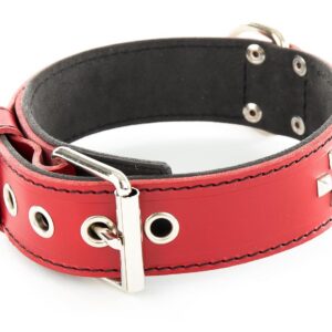 MARTIN SELLIER — Collier en cuir spécial molosse 65 cm rouge