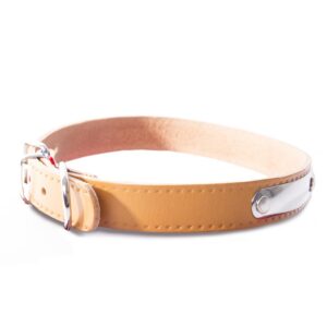 MARTIN SELLIER — Collier d’identification en cuir riveté naturel