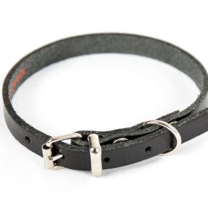 MARTIN SELLIER — Collier classique en cuir noir pour chien 36 cm