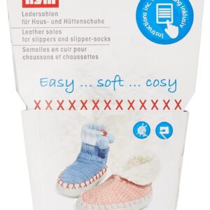 PRYM — Semelles en cuir pour chaussons gris taille 18–20