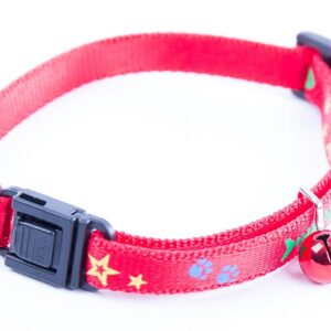 MARTIN Fish & Stars — Collier pour chat en nylon rouge
