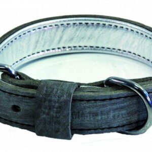 MARTIN Dakota — Collier pour chien en cuir pleine fleur gris 45 cm