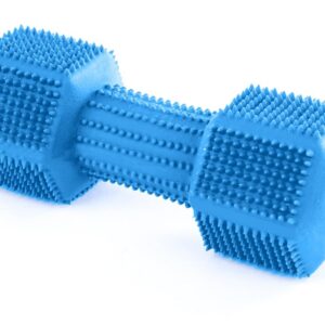 MARTIN SELLIER — Haltère avec picots en latex bleu 7/9 cm