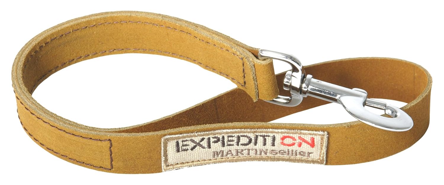 MARTIN SELLIER Expédition — Laisse en cuir pour chien beige