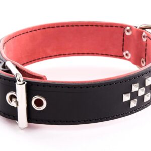 MARTIN SELLIER — Collier en cuir spécial molosse 70 cm noir