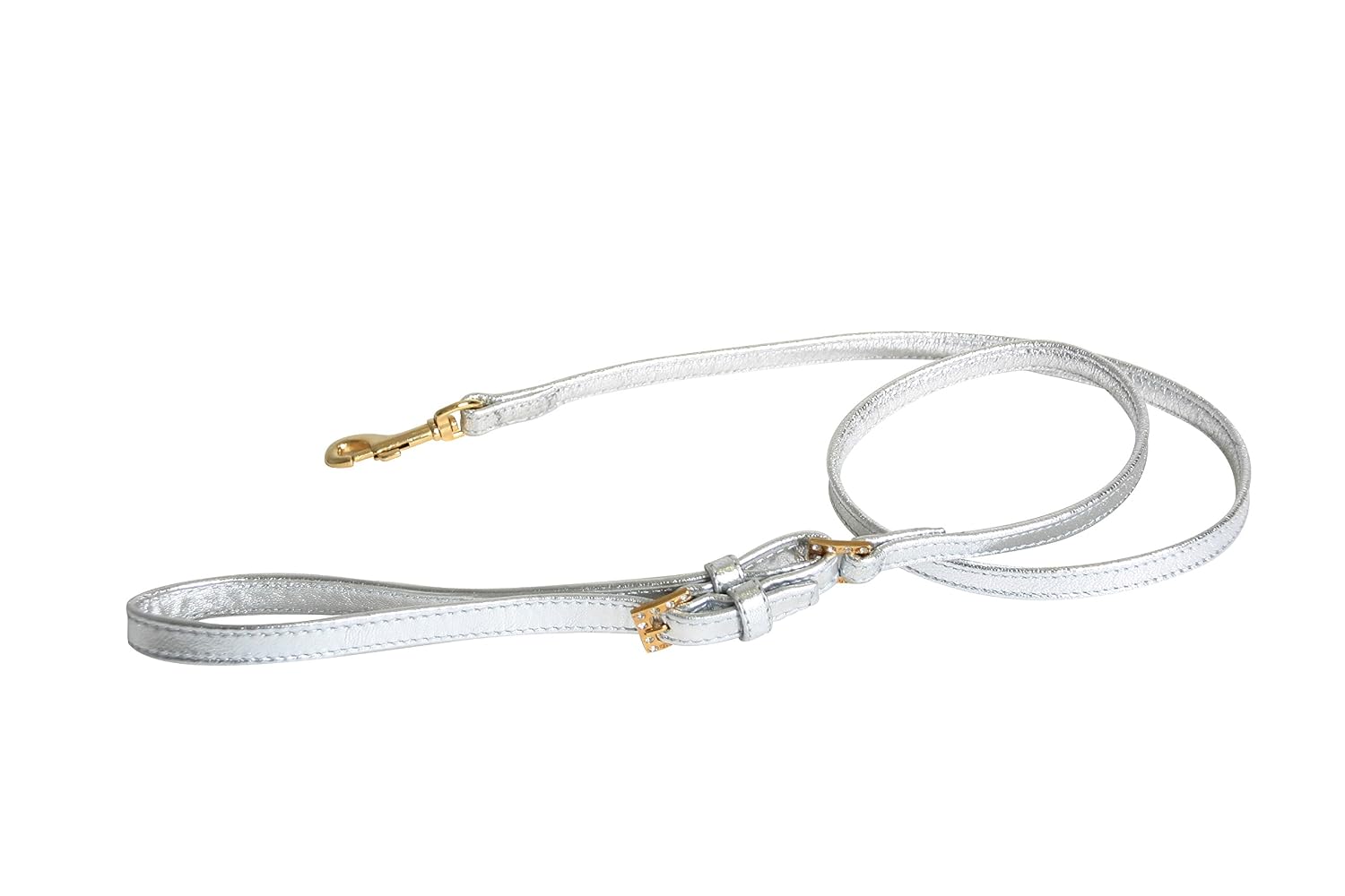 MARTIN SELLIER Carlain — Laisse pour chien en cuir d’agneau blanc