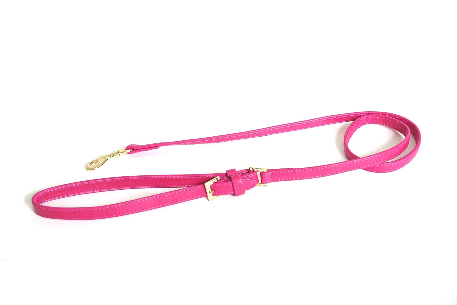 MARTIN SELLIER Carlain — Laisse pour chien en cuir d’agneau rose