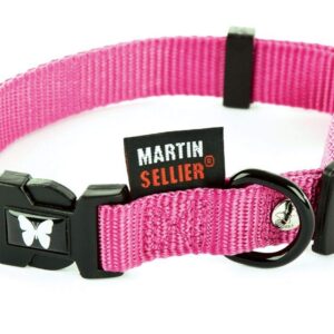 MARTIN — Collier en nylon réglable 40-50 cm rose