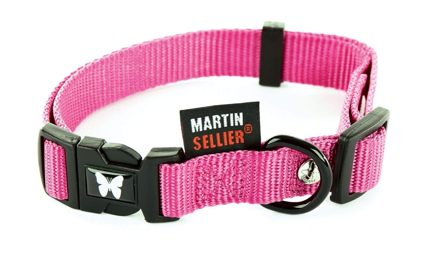 MARTIN — Collier en nylon réglable 40-50 cm rose
