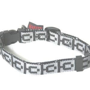 MARTIN Santa — Collier réglable en nylon pour chien blanc/noir